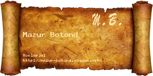 Mazur Botond névjegykártya